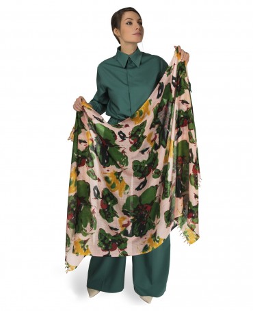 Палантин Женский W40-GRANDE.FLEUR/ROSE